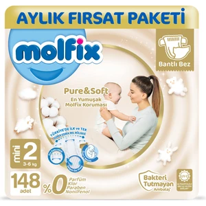 Pure&Soft 2 Beden Mini Aylık Fırsat Paketi 148 Adet