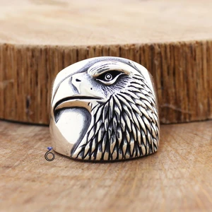 925 Ayar Gümüş Kartal Desenli Erkek Yüzük