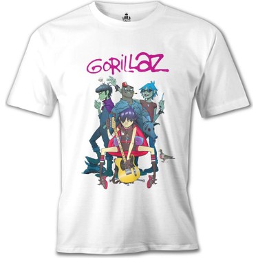 T-Shirt Gorillaz - Band Beyaz Erkek Tshirt Fiyatı