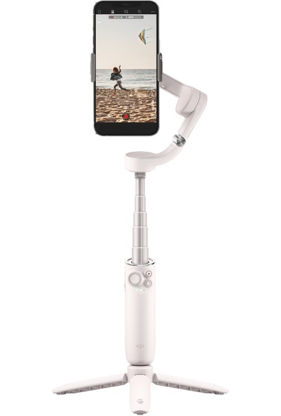 Djı Om 5 Sunset White - 3 Eksenli Akıllı Telefon Dengeleyici, Dahili Uzatma Çubuğu, Tripod, iPhone ve Android Cihazlarla Vlog Çekimi, Beyaz