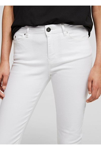 KARL LAGERFELD Skinny Beyaz Denim Pantolon