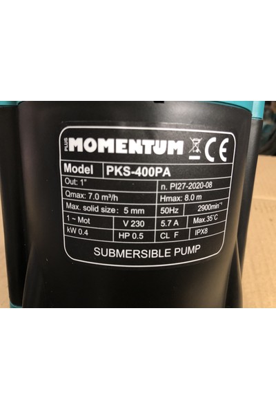 Momentum PKS-400PA Plastik Gövdeli Drenaj Pompası Temiz Su