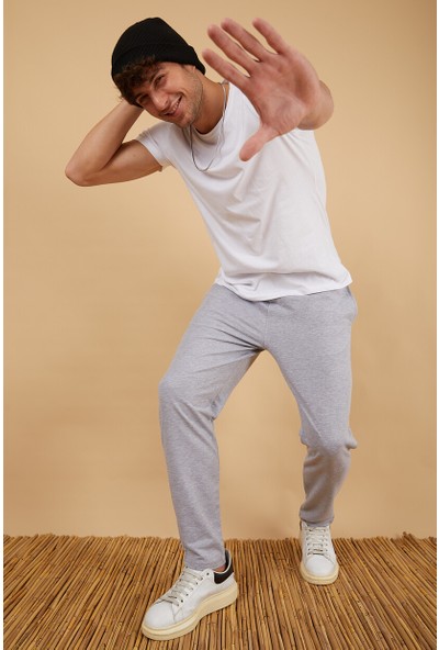 2D2B Erkek Regular Fit Düz Paça Basic Eşofman Altı