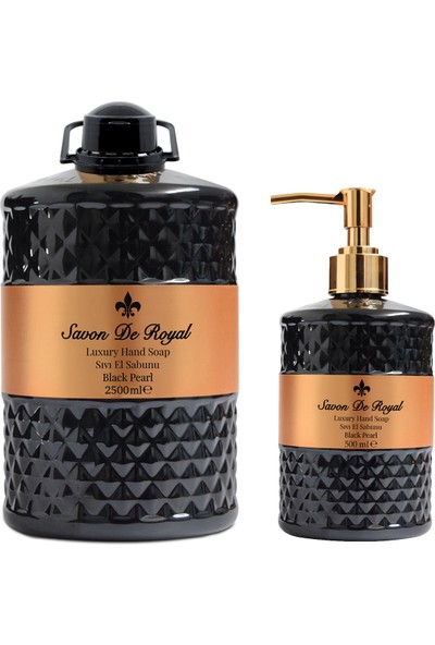 Savon De Royal Luxury Vegan Sıvı Sabun Black Pearl 2.5 lt & 500 ml