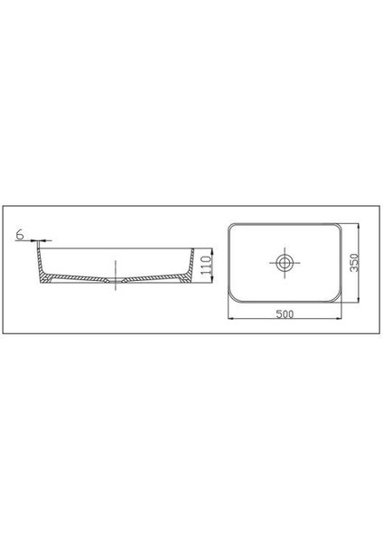 Smart Slim Tezgahüstü Set Üstü Lavabo 35X50 cm