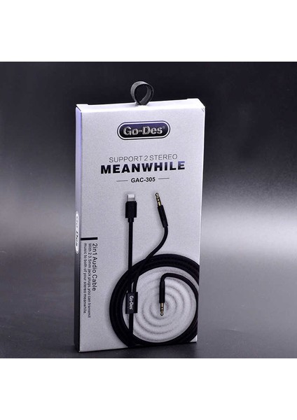 Go Des GAC-305 2 In 1 Lightning 3.5 mm Aux Audio Kablo Ses Kablosu