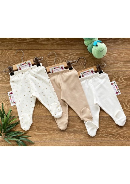 3'lü Penye Bebek Pijama Takım Puan Pembe Kahverengi