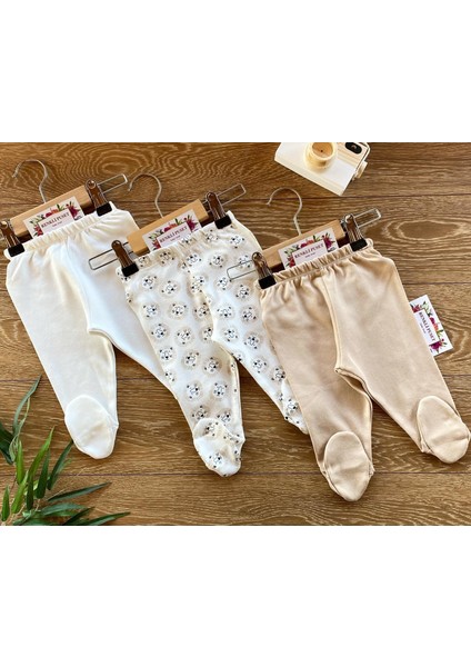 3'lü Penye Bebek Pijama Takım Aslan Pembe Kahverengi