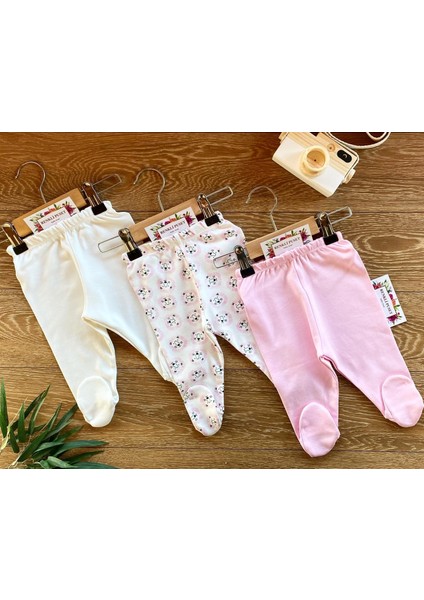 3'lü Penye Bebek Pijama Takım Aslan Pembe Kahverengi