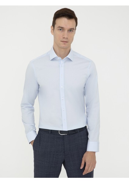 Açık Mavi Slim Fit Basic Gömlek