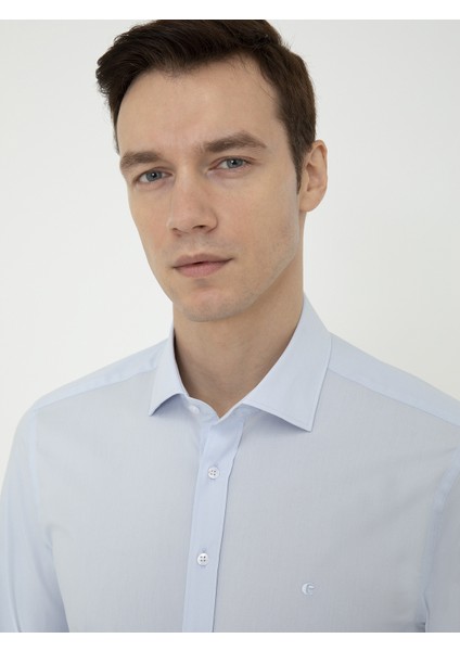 Açık Mavi Slim Fit Basic Gömlek
