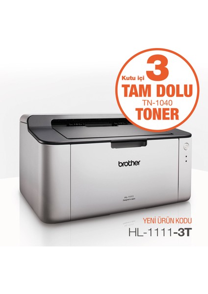 HL-1111-3T Mono Lazer USB A4 Yazıcı 3 Tam Dolu Toner