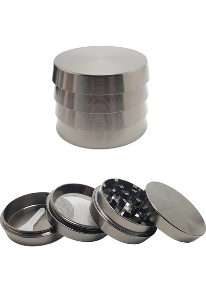 Gri 52MM. 4 Katlı Grinder Herbal Öğütücüsü Parçalayıcı RB84GR