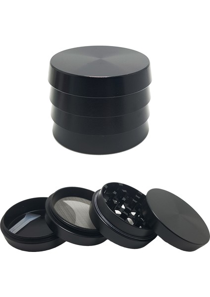 Siyah 52MM. 4 Katlı Grinder Herbal Öğütücüsü Parçalayıcı RB84SY