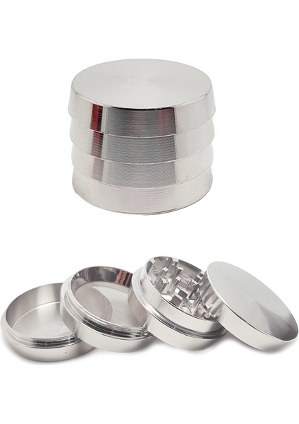 Silver 52MM. 4 Katlı Grinder Herbal Öğütücüsü Parçalayıcı RB84SLV