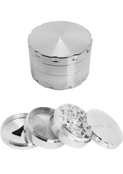 Silver 55 Mm. Grinder Alloy Herbal Öğütücüsü Parçalayıcı RB85SLV