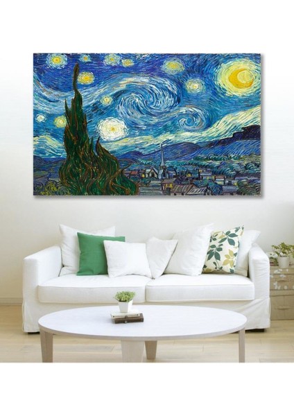 50X70 Van Gogh Yıldızlı Gece Duvar Kanvas Tablo