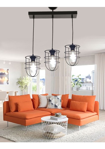 Lampy Sıralı 3 Mutfak Avize, Yemek Odası, Salon Avize