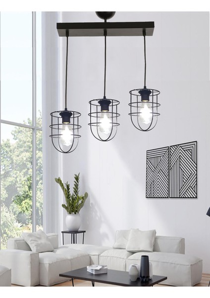 Lampy Sıralı 3 Mutfak Avize, Yemek Odası, Salon Avize