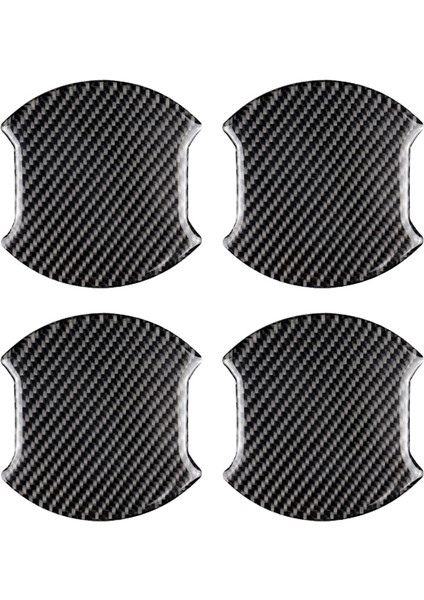 4 Adet Araba-Stil Karbon Fiber Kapı Dış Kolu Çiziklere Dayanıklı Etiket-Siyah (Yurt Dışından)