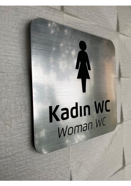 Metallice Silver Seri Kadın Wc Yönlendirme Tabelası modelleri