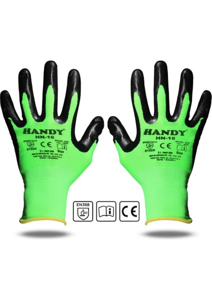 Hn-16 Nitril Kaplama Sanayi Iş Usta Eldiveni