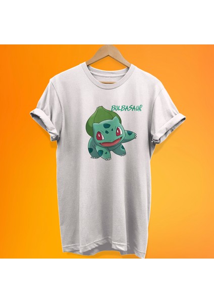 Pokemon Bulbasaur Baskılı %100 Pamuk Oversize T-Shirt Büyük Beden Tişört