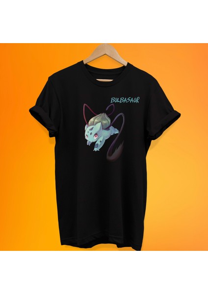 Pokemon Bulbasaur Baskılı %100 Pamuk Oversize T-Shirt Büyük Beden Tişört