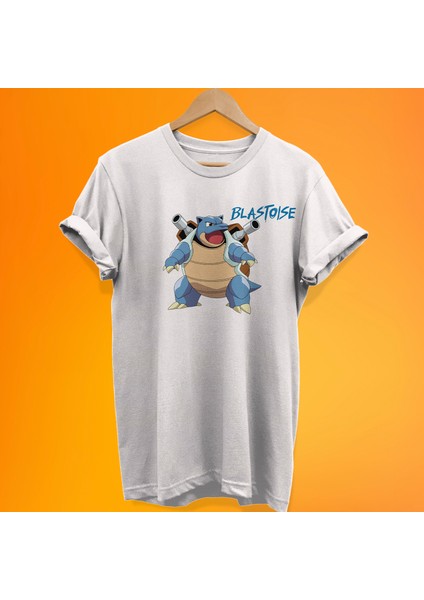 Pokemon Blastoise Baskılı %100 Pamuk Oversize T-Shirt Büyük Beden Tişört