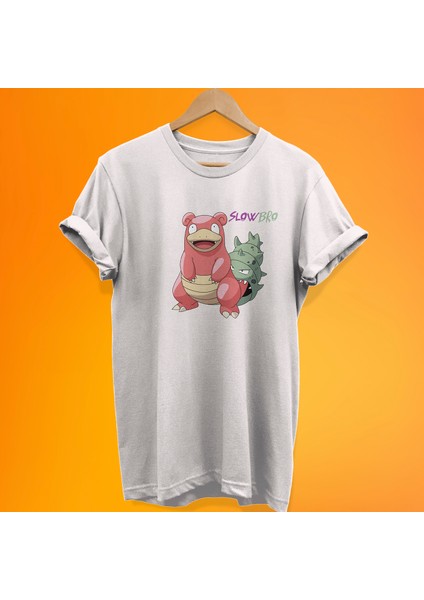 Pokemon Slowbro Baskılı %100 Pamuk Oversize T-Shirt Büyük Beden Tişört