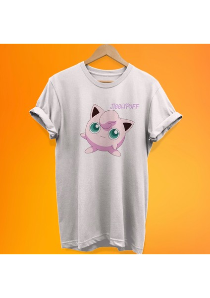 Pokemon Jigglypuff Baskılı %100 Pamuk Oversize T-Shirt Büyük Beden Tişört