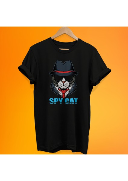 Casus Kedi Baskılı %100 Pamuk Oversize T-Shirt Büyük Beden Tişört