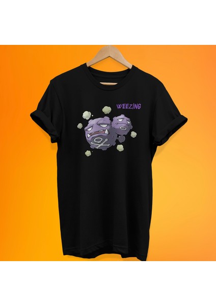 Pokemon Weezing Baskılı %100 Pamuk Oversize T-Shirt Büyük Beden Tişört