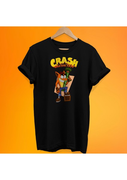 Crash Bandicoot Baskılı %100 Pamuk Oversize T-Shirt Büyük Beden Tişört