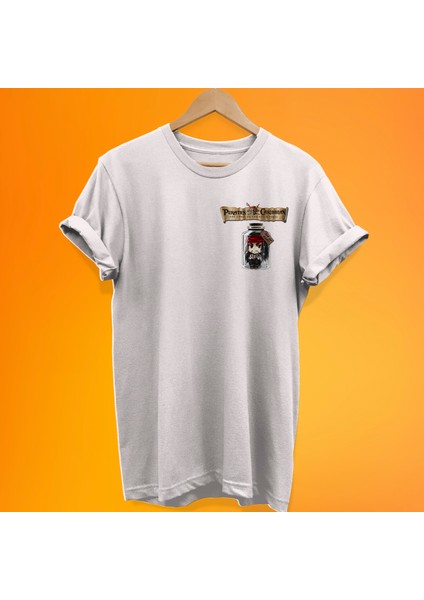 Karayip Korsanları Jack Sparrow Baskılı %100 Pamuk Oversize T-Shirt Büyük Beden Tişört