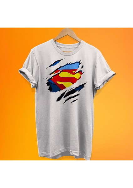 Superman Baskılı %100 Pamuk Oversize T-Shirt Büyük Beden Tişört