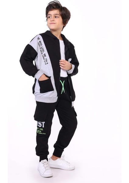 Toontoy Erkek Çocuk Garni Detaylı Baskılı Eşofman Takımı