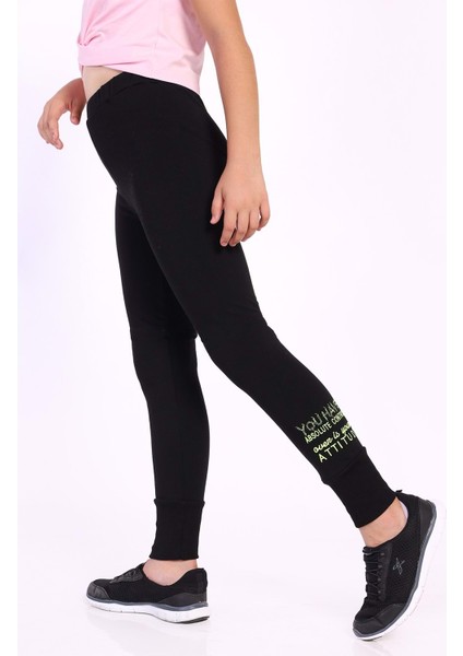 Toontoy Kız Çocuk Sport Baskılı Tayt