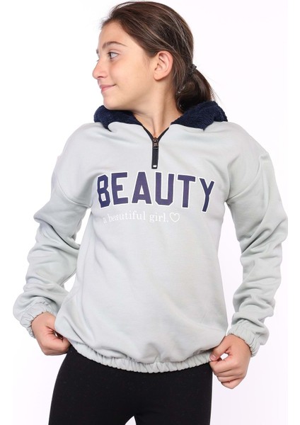 Toontoy Kız Çocuk Kapüşonlu Baskılı Sweatshirt