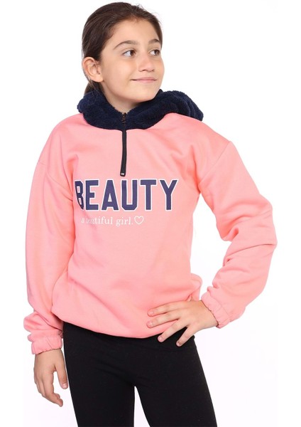 Toontoy Kız Çocuk Kapüşonlu Baskılı Sweatshirt