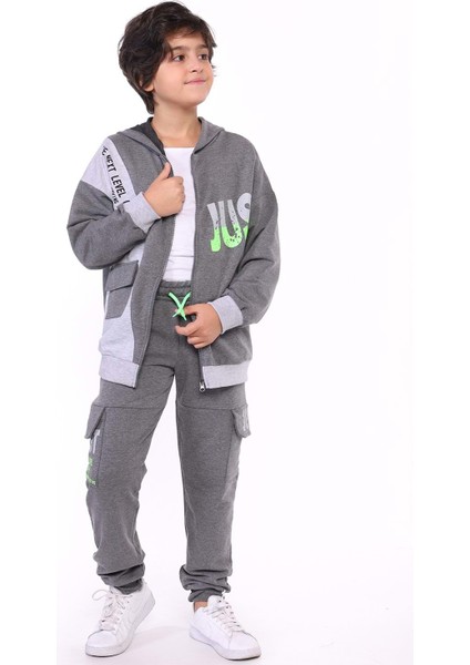 Toontoy Erkek Çocuk Garni Detaylı Baskılı Eşofman Takımı