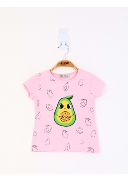 Toontoy Kız Çocuk Avokado Baskılı Tişört