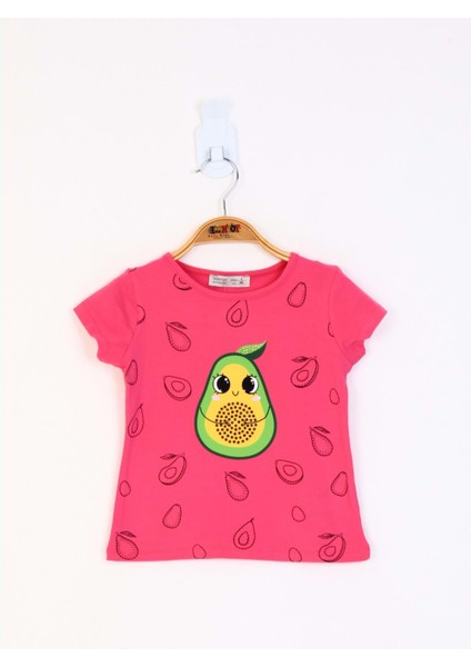 Toontoy Kız Çocuk Avokado Baskılı Tişört