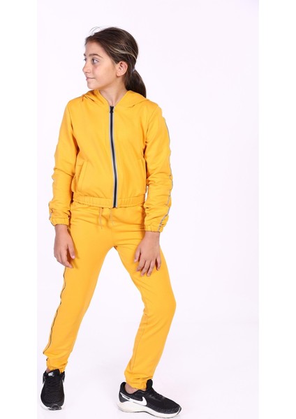 Toontoy Kız Çocuk Reflektör Detaylı Kapşonlu Eşofman Takımı