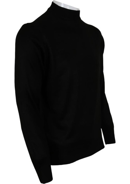 Erkek Siyah Kazak Yarım Balıkçı Yünlü Klasik Normal Kesim RAR00792 fiyatları