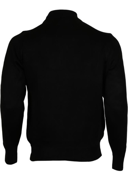 Erkek Siyah Kazak Yarım Balıkçı Yünlü Klasik Normal Kesim RAR00792 indirimleri