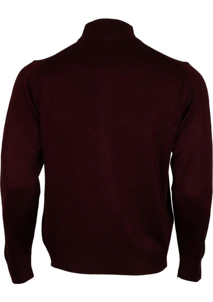 Erkek Bordo Kazak Yarım Balıkçı Yünlü Klasik Normal Kesim RAR00795 indirimleri