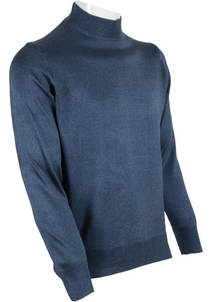 Erkek Mavi Kazak Yarım Balıkçı Yünlü Klasik Normal Kesim RAR00797 fiyatları