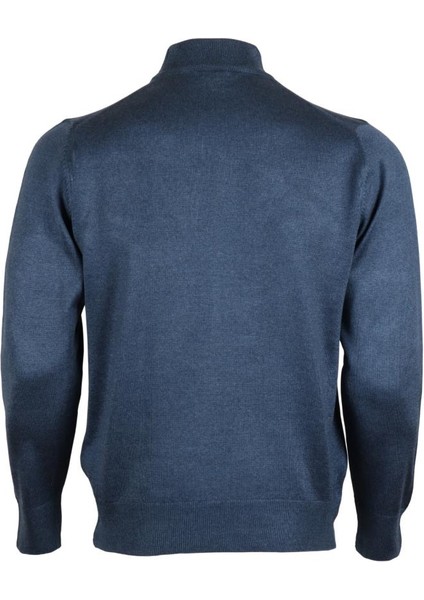 Erkek Mavi Kazak Yarım Balıkçı Yünlü Klasik Normal Kesim RAR00797 indirimleri