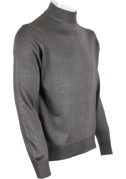 Erkek Gri Kazak Yarım Balıkçı Yünlü Klasik Normal Kesim RAR00800 fiyatları